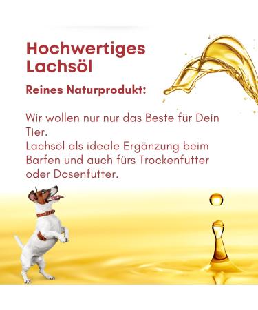 Premium Salmon Oil for Dogs 500ml - Omega 3 & 6 Ideal for Puppies Adults & Seniors | Barf Alarm - Buy Online on GoSupps.com