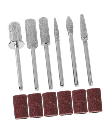 POPETPOP 1 Set nail polisher electric nail drill nail replacement bits manicure sanding bands nail polishing head cuticle drill bit Stainless Steel. Silicone. Quartz. Ceramics alloy 7.1x5.7cm Picture 2