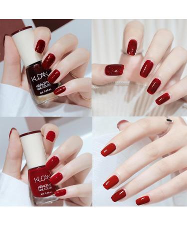 6PCS Red Nail Polish Set Nail Varnish - Quick Dry & Long Lasting Glitter Nail Varnish - Non-Toxic Water Based Holographic Nail Polish - No Need UV Nail Paint for DIY Nail Art Manicure at Home 8ML(Red) - Buy Online on GoSupps.com