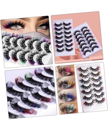 minkissy 7 Pairs Fake Eyelashes False Lashes Curl Lash Extensions Individual Lashes False Eyelashes Makeup Eyelashes Lash Clusters with Color Fake Lashes Make up Extend Chemical Fiber - Buy Online on GoSupps.com