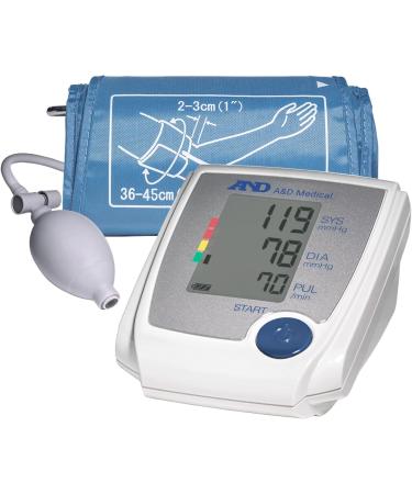 LifeSource Manual Inflation Upper Arm Blood Pressure Monitor with Automatic Digital Reading, Large Cuff (UA-705VL) 1 Count (Pack of 1) Large Cuff