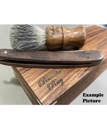Customizable Wooden Shaving Set with 3 Blades Brush Soap Dish & Gift Box - Perfect Gift for Men - Buy Online on GoSupps.com