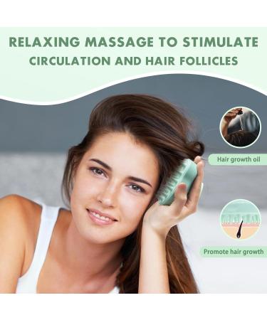 Hience Scalp Massage Brush Set - 2 Pcs Hair Growth & Anti-Dandruff Shampoo Brush | Eco-Friendly Wheat Straw & Soft Silicone Bristles | Mint Green & Beige - Buy Online on GoSupps.com