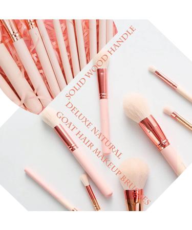 Deluxe 24-Piece Pink Makeup Brush Set- Natural Goat Hair Brushes for Eye Shadow, Concealers, Foundation, Powder, Blush-Kabuki & Silicone Face Brush Included- High-Quality Cosmetic Blending Tools - Buy Online on GoSupps.com