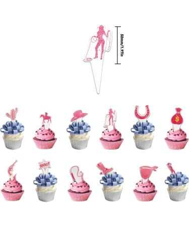 Rosa Cowgirl Cupcake Toppers - 24 Pieces Cowboy Theme Party Accessories for Birthdays Weddings & Celebrations - Buy Online on GoSupps.com