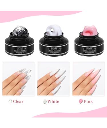 Supwee Solid Nail Extension Gel - UV Builder Gel in Clear White & Pink | 30g for Nail Salons | Perfect for International Shipping - Buy Online on GoSupps.com