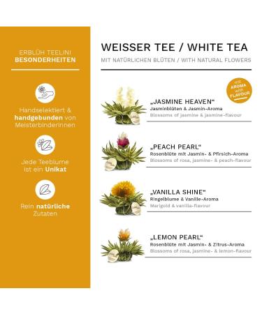 Creano Teelini Blooming Tea Gift Set - 12 Premium White Tea Flowers in Wooden Box | Perfect Gift for Women & Tea Lovers - Buy Online on GoSupps.com