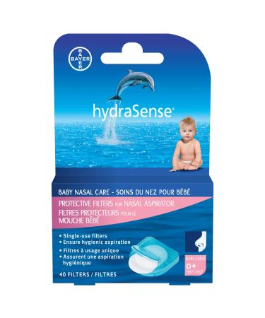 HydraSense Protective Filters for Nasal Aspirator Baby Nasal Care Single-Use 40 Count (Aumdie)
