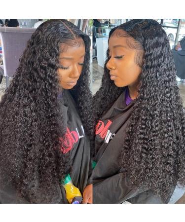 Human Hair Lace Closure Wigs Water Wave 4×4 Lace Front Wigs Brazilian Remy Virgin Hair Wigs with Baby Hair Glueless Curly Closure Wigs Free Part Natural Hairline(22 Inch, Natural Color) 22 Inch 4X4 Water Wave Wig