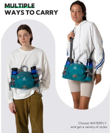 Waterfly Adjustable Belt Pocket with Bottle Holder - Waterproof Hip Pocket for Dog Training Hiking Travel & Camping - Green - Buy Online on GoSupps.com