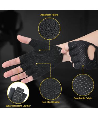 Flintronic Fitness Gloves - Breathable Non-Slip Silicone Gym Gloves for Women - Weight Lifting & Training (Improved Style) - #1 Black-M - Buy Online on GoSupps.com