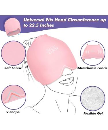 Relief Expert Migraine Ice Head Wrap - Cold Therapy Hat for Headache, Migraine, Puffy Eyes - Pink - Buy Online on GoSupps.com