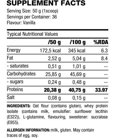 Metapure Whey Protein Isolate Gainer Vanilla 1820g - Buy Online on GoSupps.com