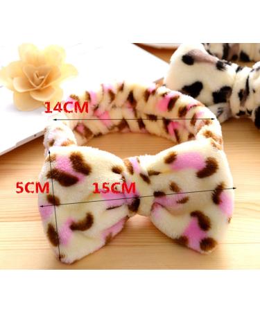 Demarkt Bowknot Hairband - Leopard Pink Makeup & Cosmetic Shower Headband for Women | International Shipping - Buy Online on GoSupps.com