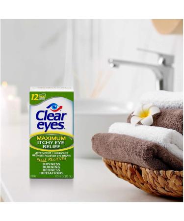 Clear Eyes Itchy Eye Relief 0.5oz - Alleviates Dryness Burning Redness & Irritations - Fast Shipping Worldwide - Buy Online on GoSupps.com