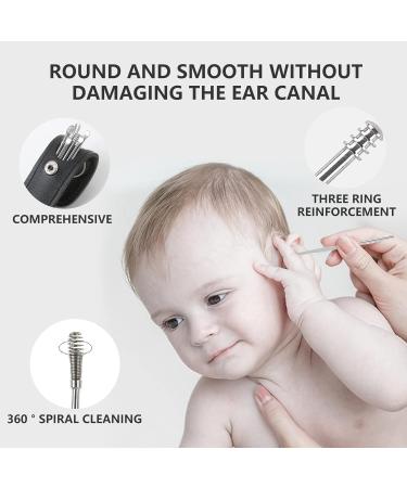 2023 Professional Ear Cleaning Master: 6 Pc Stainless Steel Earwax Removal Kit with Portable PU Leather Case - Black - Buy Online on GoSupps.com