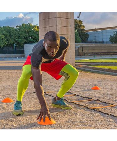 TOCO FREIDO 20ft Speed & Agility Training Set - 12 Rung Agility Ladder, 4 Hurdles, 12 Cones, 2 Bands, Parachute - Dark Orange - Buy Online on GoSupps.com