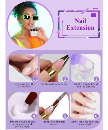 Acrylic Nail Kit Powder Set - Professional 30G Acrylic Powder Nails Kit for Beginners - Pink White Clear Extension Kit - Buy Online on GoSupps.com