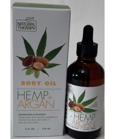 NATURAL THERAPY BODY OIL HEMP & ARGAN Nourishing & Relaxing Softens the Skin 4 FL OZ / 120 ML - Made in Israel