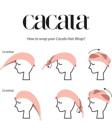 Cacala Terry Hair Towel Wrap Set - Super Absorbent Hair Turban with Buttons | Non-Frizz Cotton Hair Wrap for Wet Hair | Includes Holding Loop and Accessories - Buy Online on GoSupps.com