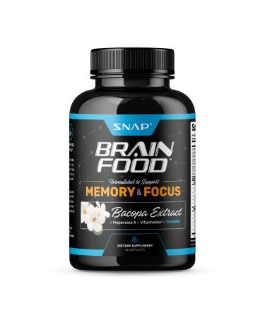Nootropics Brain Booster Supplement for Memory and Focus - Improve Brain Focus, Clarity & Memory Supplements for Seniors & Adults + Energy & Mood Booster - Bacopa Extract, Ginkgo Biloba (60 Capsules)