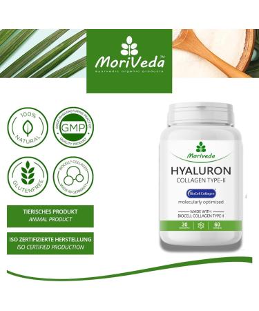  MoriVeda MoriVeda BioCell Collagen Capsules | 60 Capsules | Contains Collagen II Hyaluronic Acid and Chondroitin Sulfate with High Bioavailability | For Skin Hair & Joints | Monthly Pack 1x60 - Buy Online on GoSupps.com