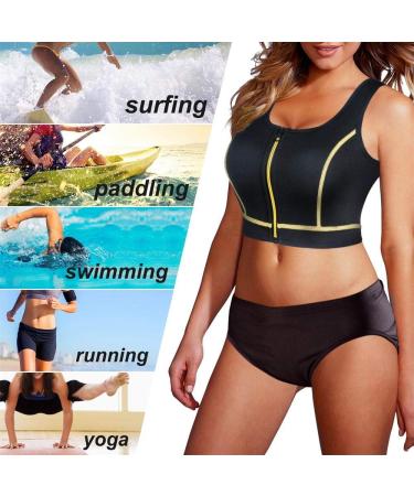 CtriLady Womens High Impact Neoprene Wetsuit Crop Tank Top - Black Yellow Medium - Buy Online on GoSupps.com