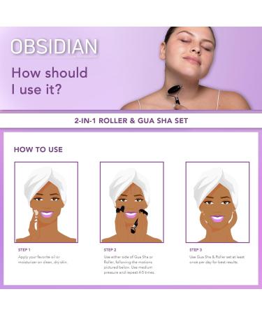 SPA SCIENCES Obsidian Roller & Gua Sha Set | Black Obsidian Stone Facial Contouring | Best Price & Fast International Shipping - Buy Online on GoSupps.com