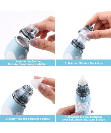 Wadeo Electric Baby Nasal Aspirator - Rechargeable USB LCD Screen 5 Suction Levels 3 Silicone Tips | Perfect for Newborns Infants & Toddlers - Buy Online on GoSupps.com