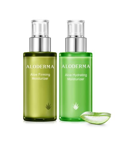 Aloderma Aloe Face Moisturizer Set 2 Pieces - Hydrating Face Lotion Firming Moisturizer