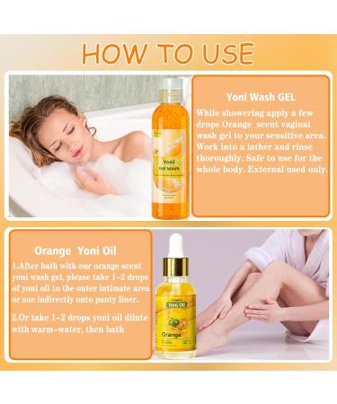 Yoni Wash & Oil Set for Women - PH Balanced Feminine Wash & Moisturizing Scented Body Oil | 5.07 Fl. Oz Odor-Removing Orange Scent - Buy Online on GoSupps.com
