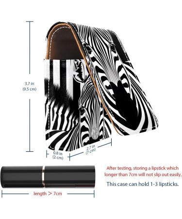 Travel Lipstick Organizer Case - Portable Makeup Bag with Mirror in Zebra Pattern | Perfect for Lipstick Storage - Buy Online on GoSupps.com