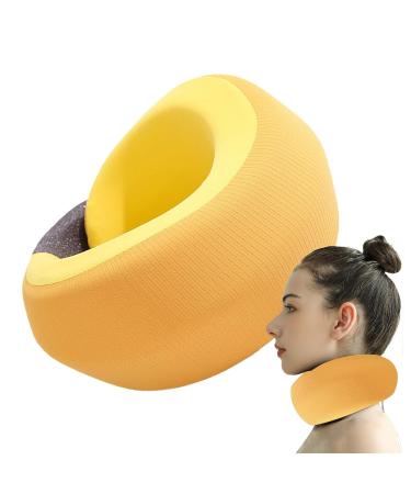 Fovolat Neck Brace - Neck Brace & Elastic Supports | Soft Foam Wraps Keep Vertebrae Stable Soft Neck Support Relieves Pressure in Spine Neck Support Brace for Travel Yellow - Buy Online on GoSupps.com