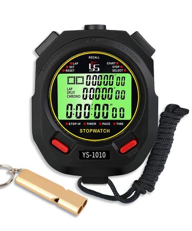 Stopwatch with whistle stopwatch sport digital 60 memory with light function and mute function for swimmer rally