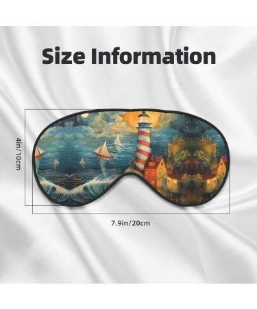 SSIMOO Seaside Lighthouse Print Eye Mask - Ultra-Soft Light-Blocking for Comfortable Sleep | International Shipping - Buy Online on GoSupps.com