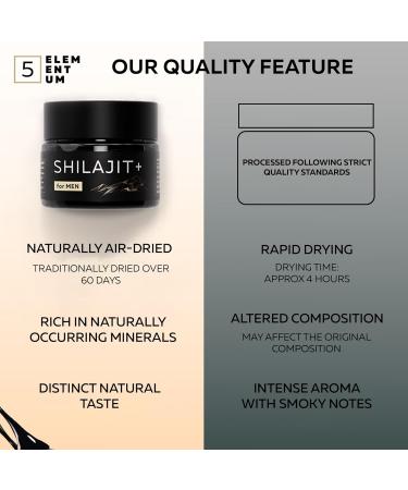 5 elementum Shilajit Pure Himalaya 25 g Shilajit resin with evening primrose oil and 82 fulvic acid of course Mumijo very concentrated Himalayan supplement + dosing spoon 500 mg 25 G For Men - Buy Online on GoSupps.com
