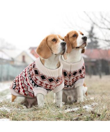 Boho Dog Sweater - Hjumarayan Christmas Sweater for Small Dogs | Thick & Stylish for French Bulldogs & Chihuahuas (Red Size S) - Buy Online on GoSupps.com