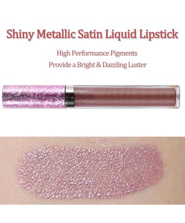 Metallic Satin Liquid Lipstick for Women - Long-Lasting, Moisturizing, Waterproof Formula - 24-Hour Colorful Wear (06) - Buy Online on GoSupps.com