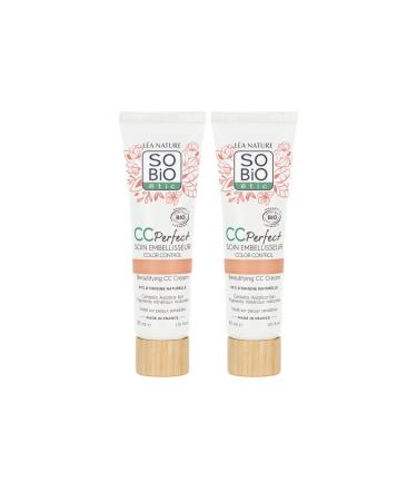 L A NATURE SO BiO tic | CC Color Control Cream Certified Organic - Perfect | Clear | Beautifying Care | Anti-Redness Anti-Fatigue | Centella asiatica Organic | Vegan | Made in France | Pack of 2 x 30