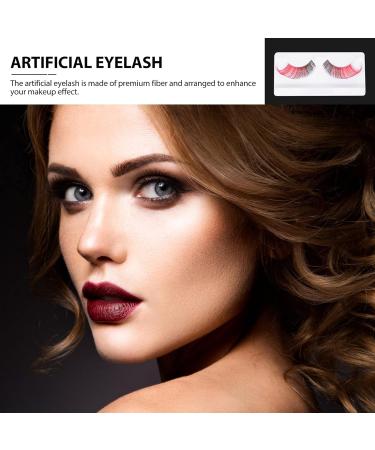 Shop 3 Pairs Halloween False Eyelashes | Fluffy 3D Colorful Volume Faux Lashes for Women & Girls - Long Wispy Cluster Extensions in Black & Red - Buy Online on GoSupps.com