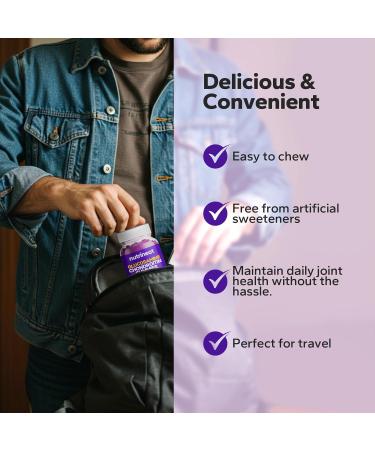 NutriNeat Glucosamine Chondroitin Gummies (60 Count) Glucosamine Gummies for Joint Support with MSM Hyaluronic Acid Blueberry Flavor Chewable Support Mobility Cartilage & Comfort - Buy Online on GoSupps.com