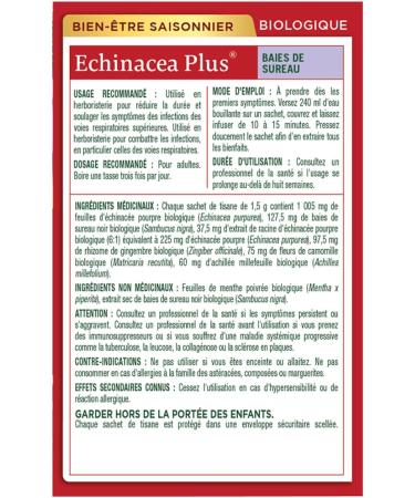 Traditional Medicinals - Organic Echinacea Plus Elderberry Herbal Tea (Pack of 6) - Help Fight off Respiratory Tract Infections - 96 Tea Bags Total Echinacea Plus Elderberry 16 count (Pack of 6) - Buy Online on GoSupps.com