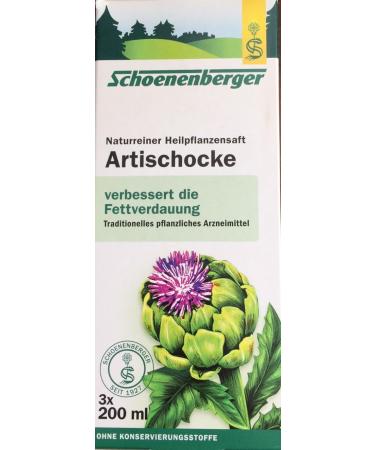 Schoenenberger Artichoke Juice - 6 x 200ml | Natural Medicinal Plant Juice | International Shipping - Buy Online on GoSupps.com