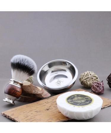 Haryali London 3-Part Shaving Brush Set | Sustainable Synthetic Brush Shaving Soap & Stainless Steel Bowl - Buy Online on GoSupps.com