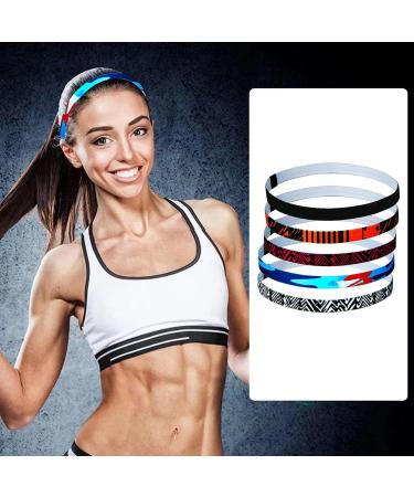 Non-Slip Elastic Sports Front Belts 5 Pack Hair Bands for Running Cycling Training & Yoga | Unisex Design - Buy Online on GoSupps.com