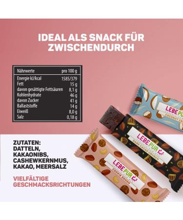 Leepur Organic Dark Cacao Crunch Bars | Vegan Gluten-Free Low Sugar | Power Pack of 15x50g | Paleo-Friendly Energy Snack - Buy Online on GoSupps.com