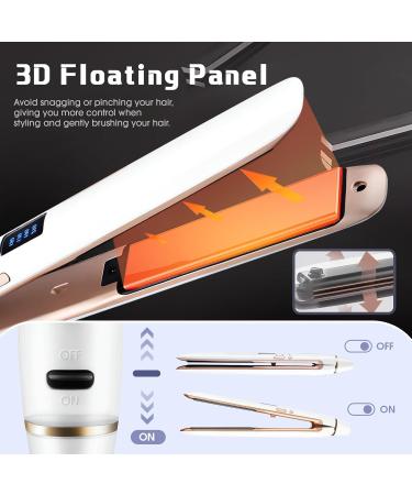 Hyadry Smooth Iron with Ceramic Coating - 30s Quick Heating Dual Voltage Hair Smoothing Tool Automatic Switch-Off LED Display (White) - Buy Online on GoSupps.com