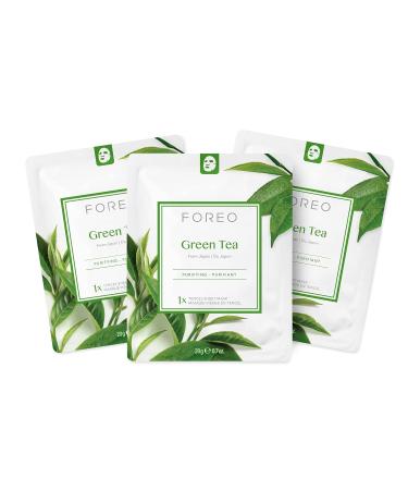 Foreo Green Tea Clarifying Sheet Mask 3-Pack | Soothing Antioxidant-Rich Cruelty-Free & UFO Compatible - Buy Online on GoSupps.com