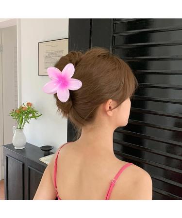 Hawaiian Claw Clips for Hair Flower Claw Plumeria Hair Clip | Colorful Flower Shape Hair Accessories for Women Girls with Thin or Thick Hair Maijia Magenta - Buy Online on GoSupps.com