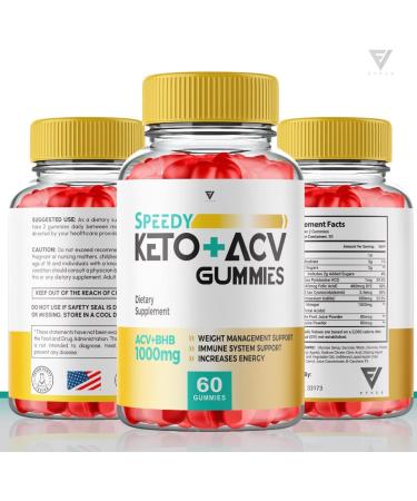 Speedy Keto Plus ACV Gummies for Rapid Weight Loss - 60 Gummies with Ketones, Apple Cider Vinegar, B12, and Folate - Buy Online on GoSupps.com